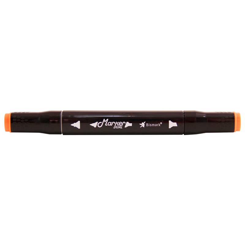 Caneta Marcador Ponta Dupla Marker Dual Orange 023-Pk0206d