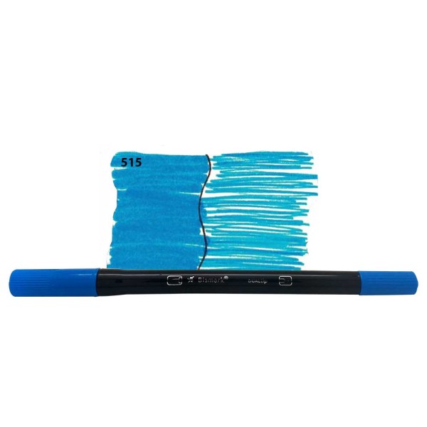 Encontraproduto.com.br - Caneta Bismark Dualtip 2pontas 0.4/Pincel Azul Royal 515-Pk0100c Yes Avulso