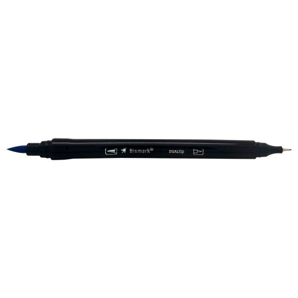 Encontraproduto.com.br - Caneta Bismark Dualtip 2pontas 0.4/Pincel Azul Royal 515-Pk0100c Yes Avulso