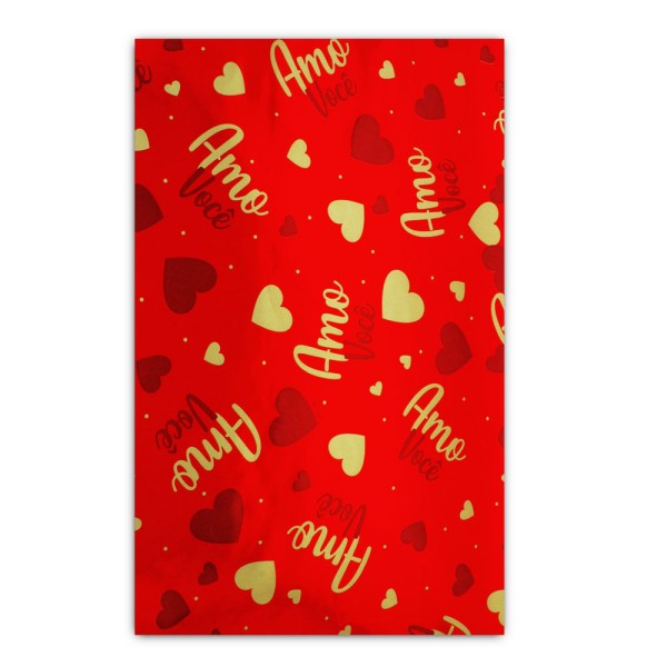 Saco de Presente Laminado Romântico 25x37 cm 50 Unidades Packpel