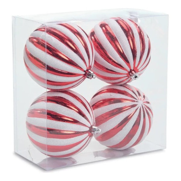 Encontraproduto.com.br - Bola De Natal Com Gomos Glitter E Perolado 10cm Jg 4 Un