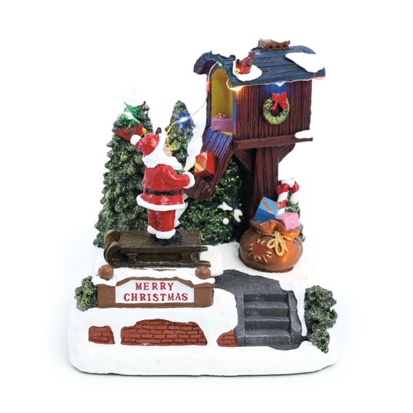 Encontraproduto.com.br - CENARIO PAPAI NOEL PRESENTES C/LUZ SOM 19x16cm C/1UN 1014795