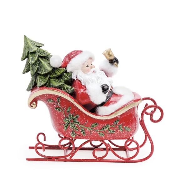 Encontraproduto.com.br - PAPAI NOEL DECORATIVO C/TRENÓ CLR 22cm C/1 UN 1014843