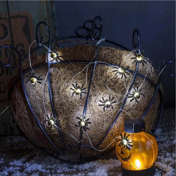 Encontraproduto.com.br - Cordão Luz Aranhas Assustadoras Halloween Com Led de 150 cm