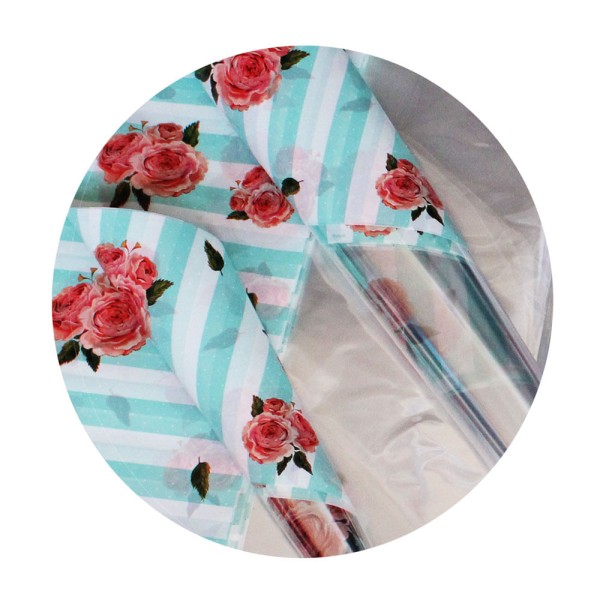 Encontraproduto.com.br - Saco Para Cesta modelo Rose Garden Tam. 80x90 cm Pacote com 25 un