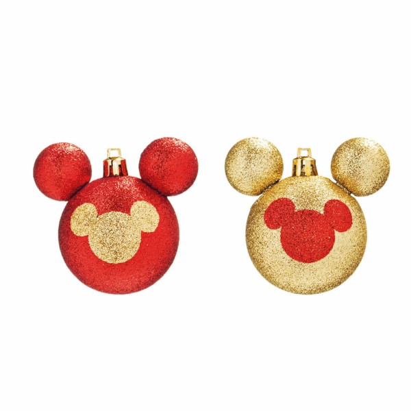 Jg C/6 Pç Bolas Disney Vermelha/ouro 6cm 1699706