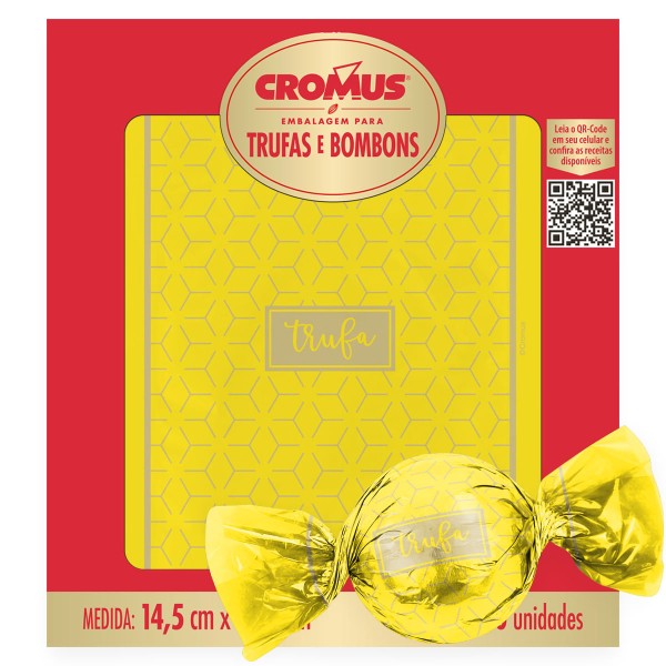 Encontraproduto.com.br - Embalagens Para Trufas Star Amarelo C/100un