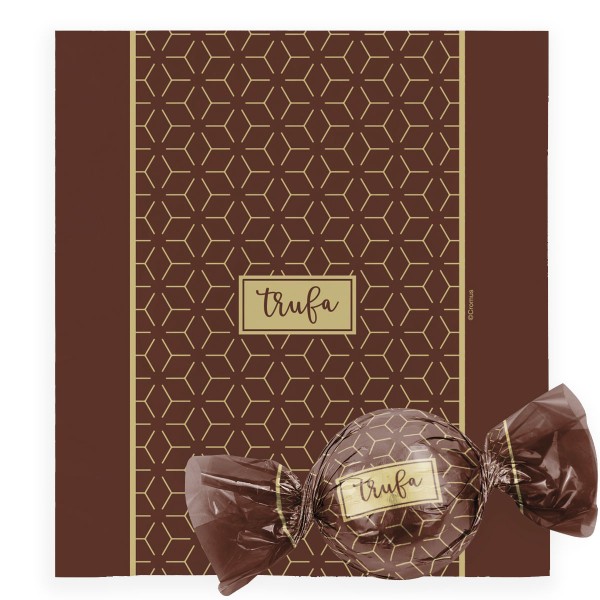 Embalagem Para Trufas e Bombons Star Marrom 14,5x15,5CM 100 Unidades 12500156 CROMUS