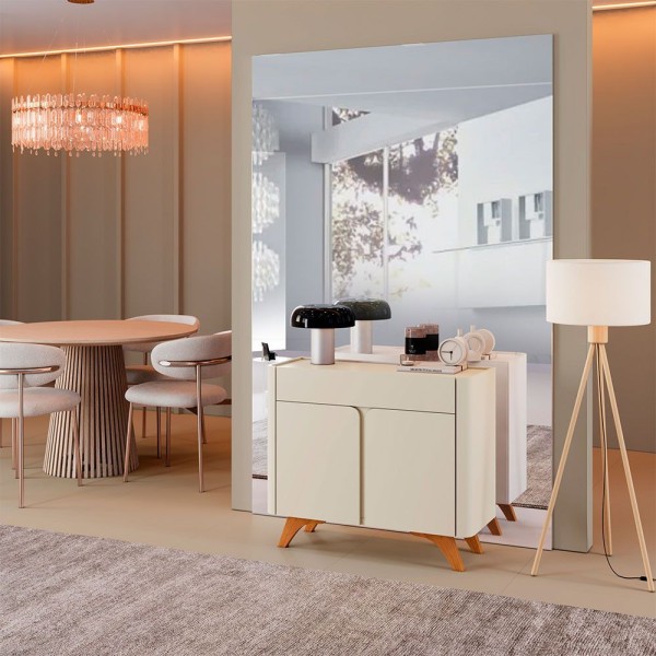 Encontraproduto.com.br - Buffet Aros 2 Portas Pés Madeira Maciça Mavaular Off White