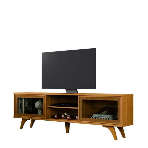 Rack Em Mdf E Mdp Reflecta 2 Portas De Correr Naturalle