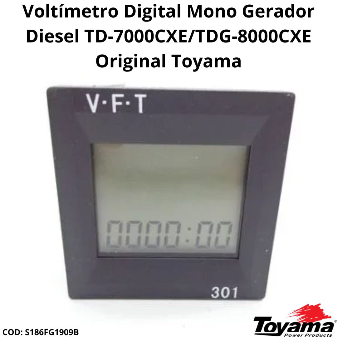 Voltímetro Digital Mono Gerador Diesel TD-7000CXE/TDG-8000CXE Original Toyama