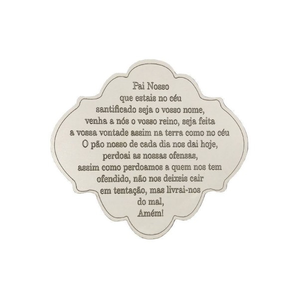 Encontraproduto.com.br - Placa Decorativa Oração Pai Nosso 22x20 Branco Drossi