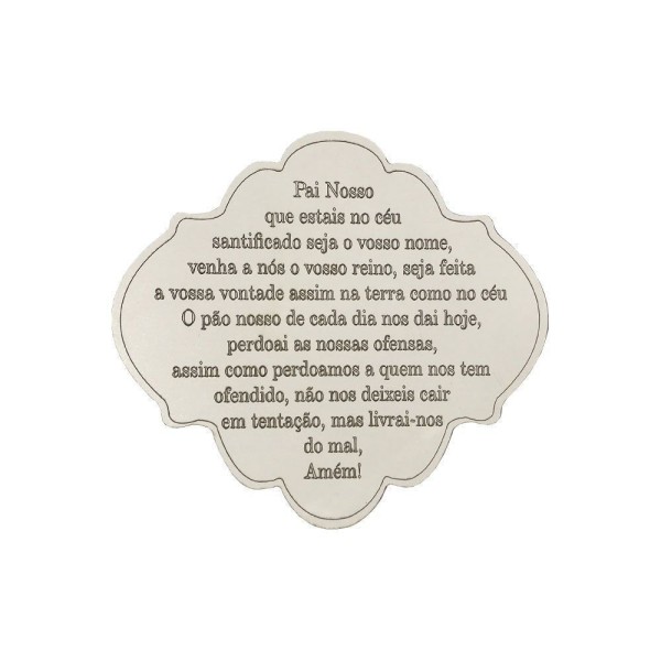 Placa Decorativa Oração Pai Nosso 22x20 Branco Drossi