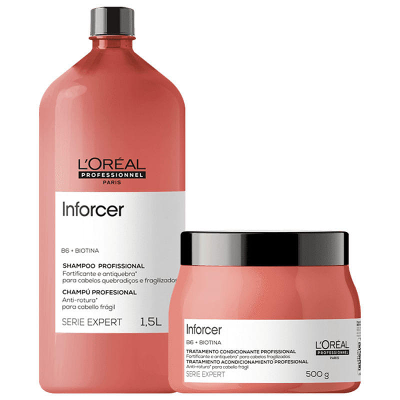 Kit Loréal Professionnel Inforcer - Shampoo 1.5l + Máscara Capilar 500g