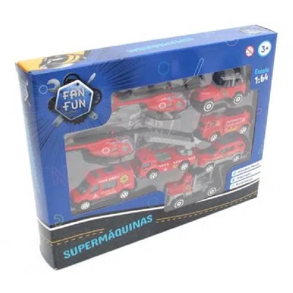 Encontraproduto.com.br - Conjunto de Mini Veículos - 1:64 - Supermáquinas - Resgate - FanFun