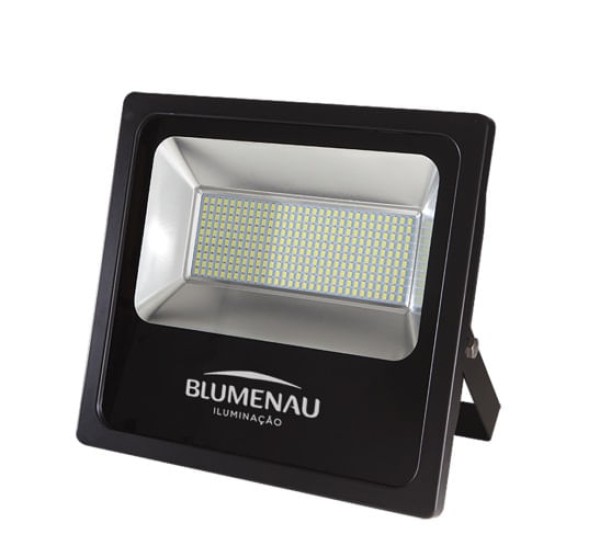 Encontraproduto.com.br - Refletor LED em alumínio 150W 3000K Bivolt preto Slim Blumenau