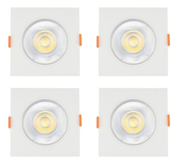 Encontraproduto.com.br - Kit4 Spot Led Direcionável Embutir Quadrado Par20 9w 10w