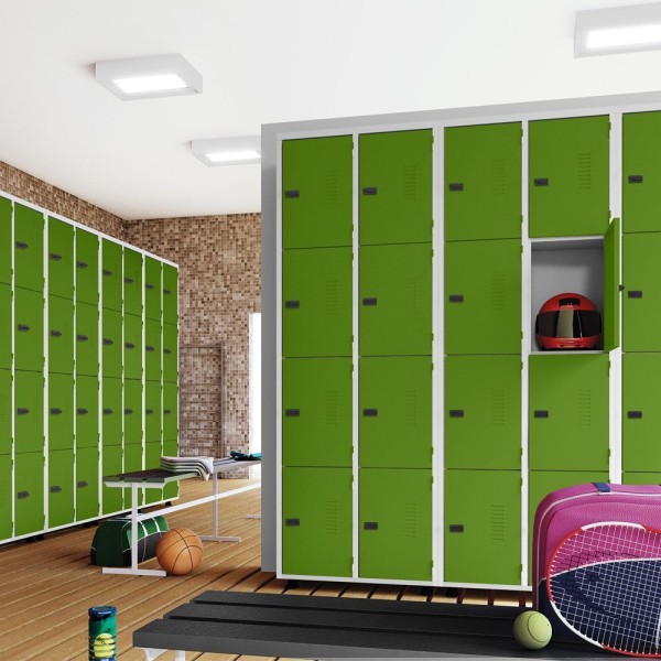 Encontraproduto.com.br - Armário Roupeiro Aço 16 Portas Academia Guarda Volume Trinco Verde