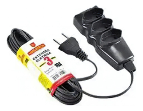 Extensão Megatron Paralelo 03 Tomadas 3,0M 220V Preto