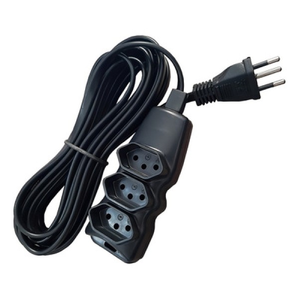 Extensão Megatron Paralelo 03 Tomadas 5,0M 220V Preto