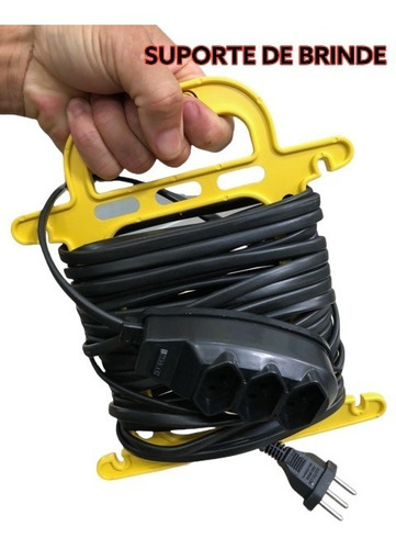 Extensao Pp Plano 3x0,75x10,0m Ate 220v Preto Megatron 10a 127V/220V