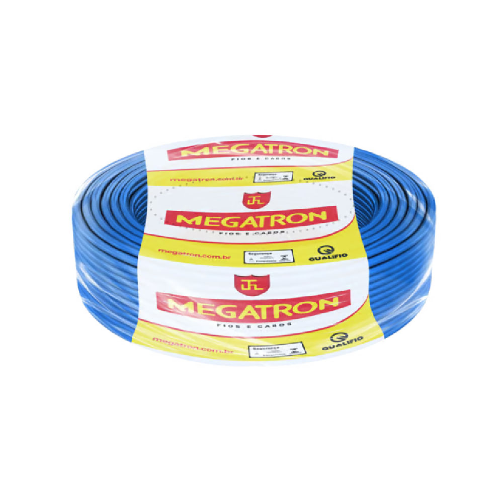 Encontraproduto.com.br - Rolo De Fio Flexivel 1.5mm 100 Metros Megatron Cabo 1,5 100m Cor da cobertura Azul