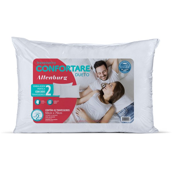 Encontraproduto.com.br - Kit com 2 Travesseiros Dueto Confortare Altenburg