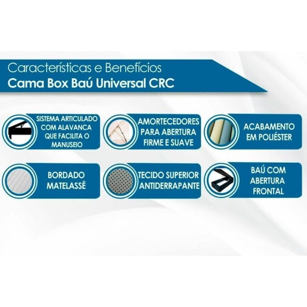 Encontraproduto.com.br - Cama Box Baú Solteiro: Colchão Anatômico Herval D28 - Ag65 Frontier + Base Crc Courano White(88x188)