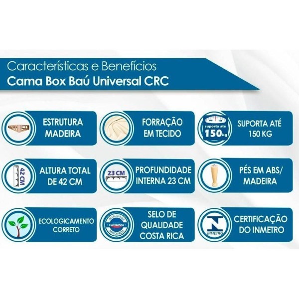 Encontraproduto.com.br - Cama Box Baú Solteiro: Colchão Anatômico Herval D28 - Ag65 Frontier + Base Crc Courano White(88x188)