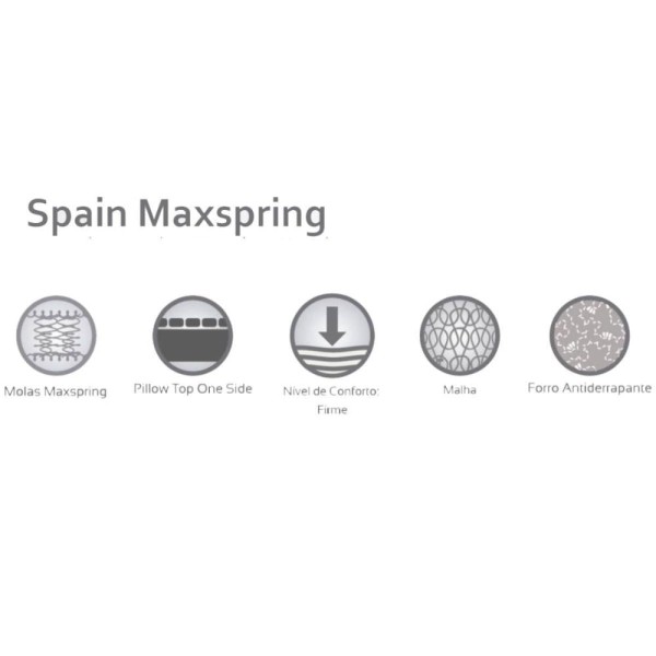 Encontraproduto.com.br - Conjunto Box Casal: Colchão Molas Herval Maxspring Spain + Base CRC Courano White(138x188)