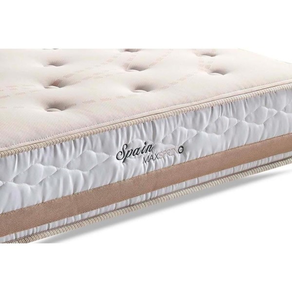 Encontraproduto.com.br - Conjunto Box Casal: Colchão Molas Herval Maxspring Spain + Base CRC Courano White(138x188)
