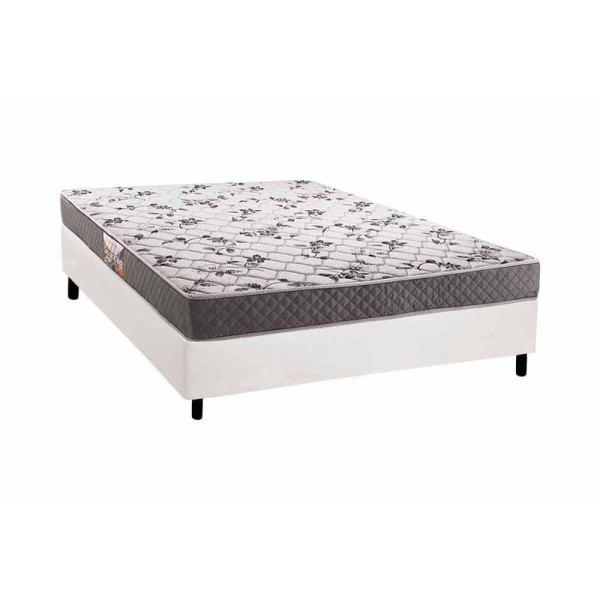 Encontraproduto.com.br - Conjunto Box Casal Colchão Anatômico Herval D28 Ag65 Ortopedic Black + Base Crc Courano White 138x188