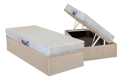 Cama Box Baú Solteiro: Colchão Ortopédico Herval D28 / Ag65
