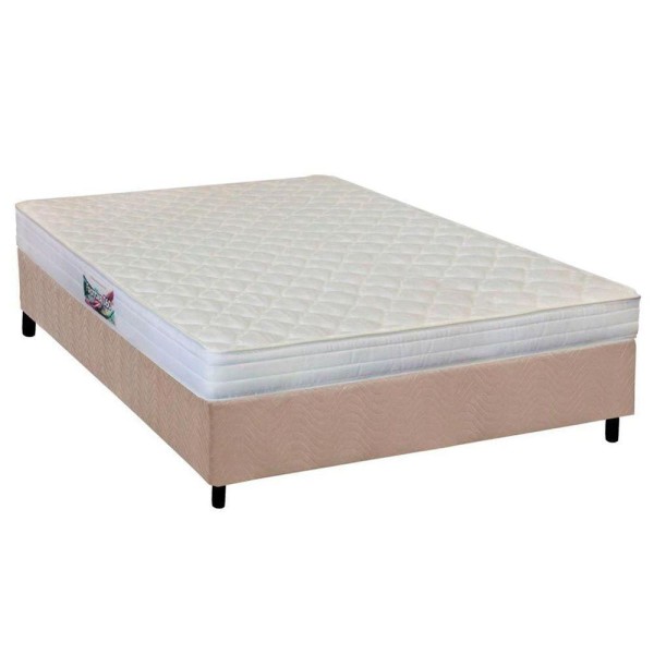 Encontraproduto.com.br - Cama Box Casal: Colchão Ortopédico Herval Ag65 Frontier + Base Crc Suede Clean(138X188)