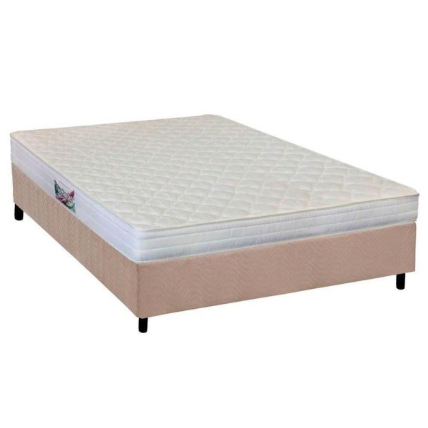 Encontraproduto.com.br - Cama Box Casal: Colchão Ortopédico Herval Ag65 Frontier + Base Crc Suede Clean(138X188)