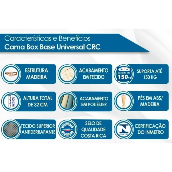 Encontraproduto.com.br - Cama Box Casal: Colchão Espuma Herval Ag65 Frontier + Base Crc Suede Clean(138X188)