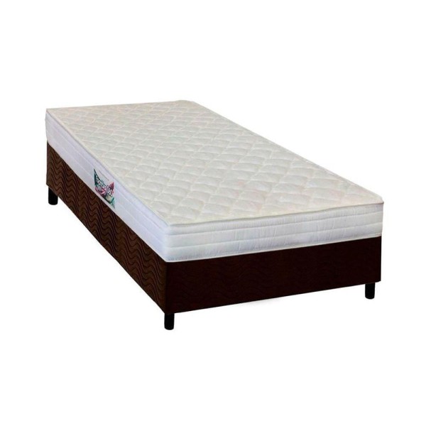 Encontraproduto.com.br - Cama Box Solteiro: Colchão Espuma Herval AG65 Frontier + Base CRC Suede Brown(88x188)