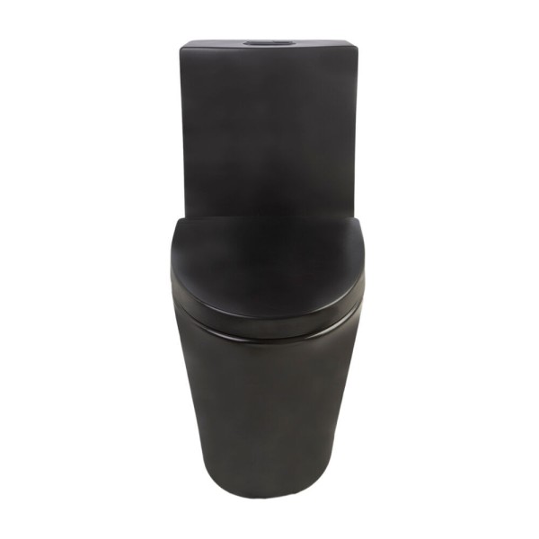 Encontraproduto.com.br - Kit Bacia com Caixa Roma Monobloco Preto Matte Quadrado 3l/6l Addra