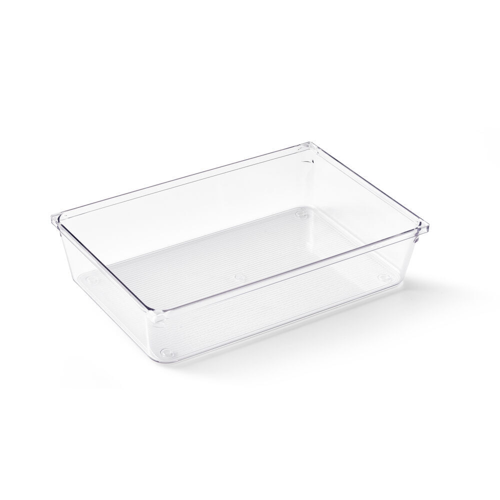 Encontraproduto.com.br - Cesto Organizador Amarilis Transparente Retangular 15,2x22,9cm 1,8l Casa&Ideia