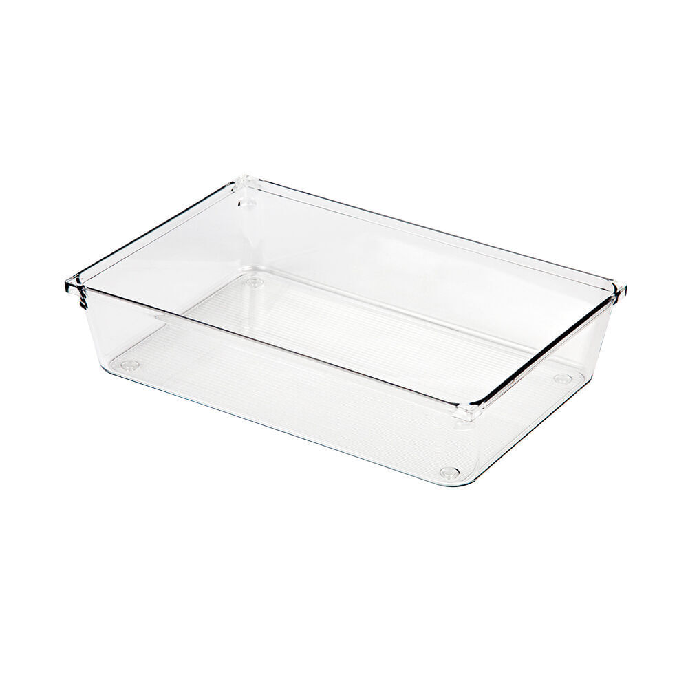 Encontraproduto.com.br - Cesto Organizador Amarilis Transparente Retangular 15,2x22,9cm 1,8l Casa&Ideia