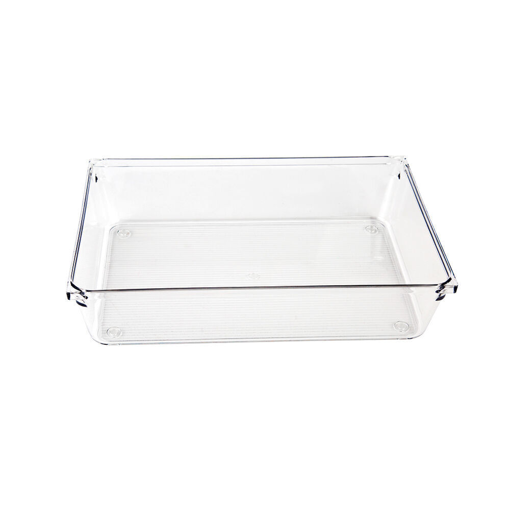 Encontraproduto.com.br - Cesto Organizador Amarilis Transparente Retangular 15,2x22,9cm 1,8l Casa&Ideia