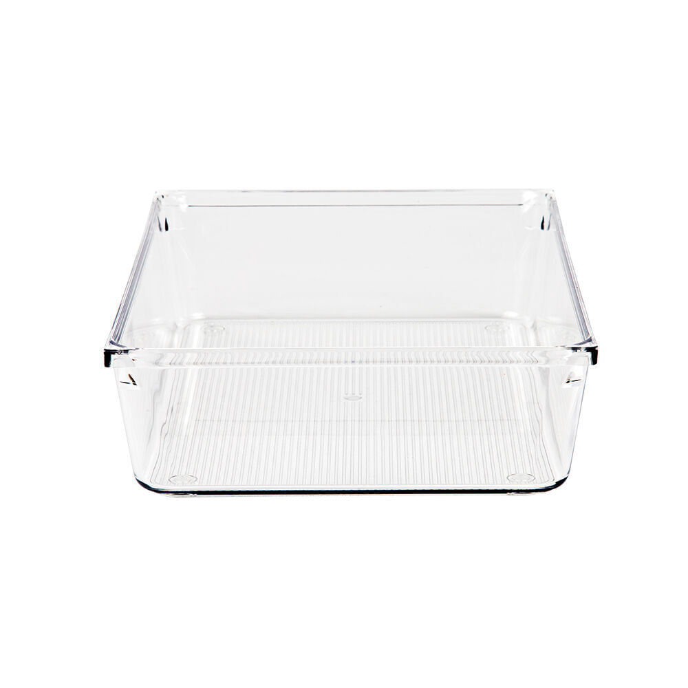 Encontraproduto.com.br - Cesto Organizador Amarilis Transparente Retangular 15,2x22,9cm 1,8l Casa&Ideia