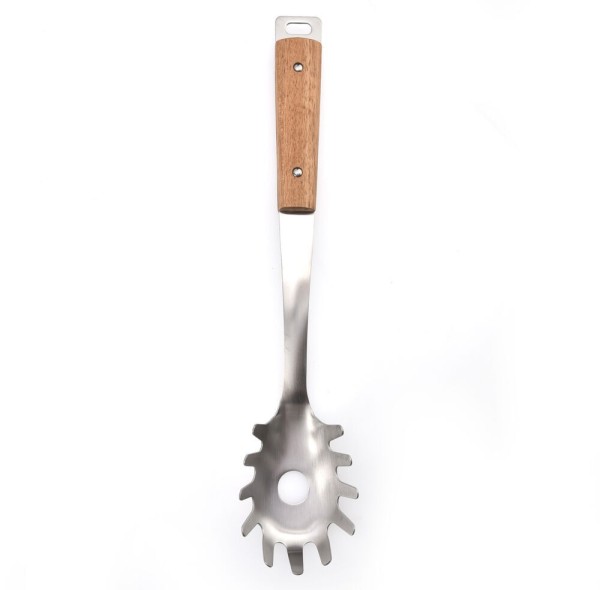 Pegador de Massa Com Cabo de Acacia Fosco Madeira Inox Casa&ideia