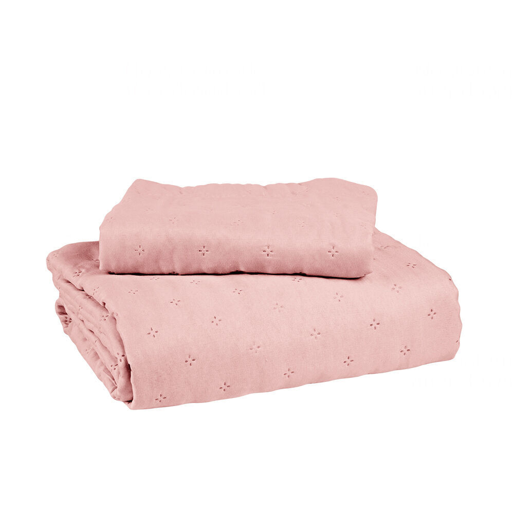 Encontraproduto.com.br - Jogo Colcha de Solteiro 160x240cm Dreams Rose Retangular Diagonal
