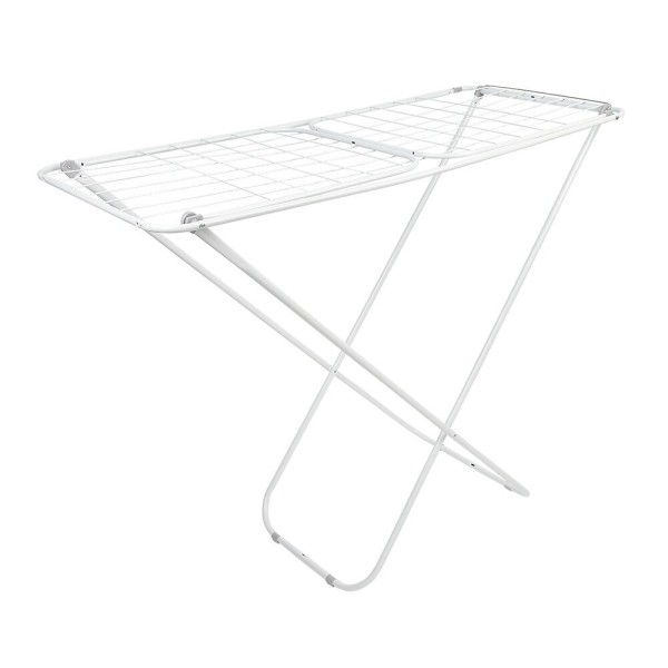 Encontraproduto.com.br - Varal de Chão Reforçado Com Abas Cinza e Branco Casa&ideia