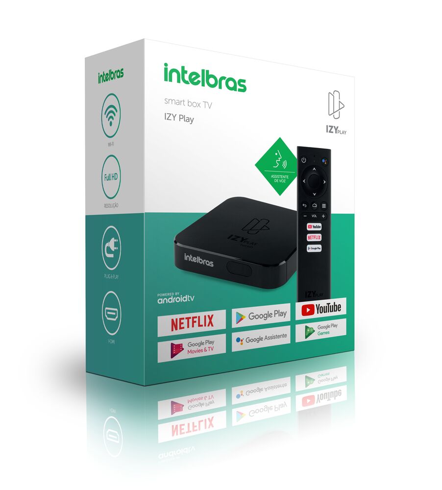 Encontraproduto.com.br - Smart Box Intelbras Android Tv Izy Play Preto Bivolt