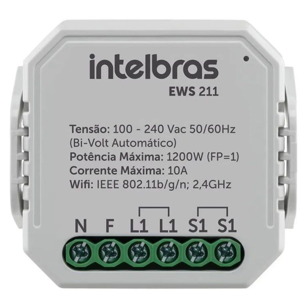 Encontraproduto.com.br - Interruptor Controlador de Cargas Wifi 1/1 EWS 211 Intelbras