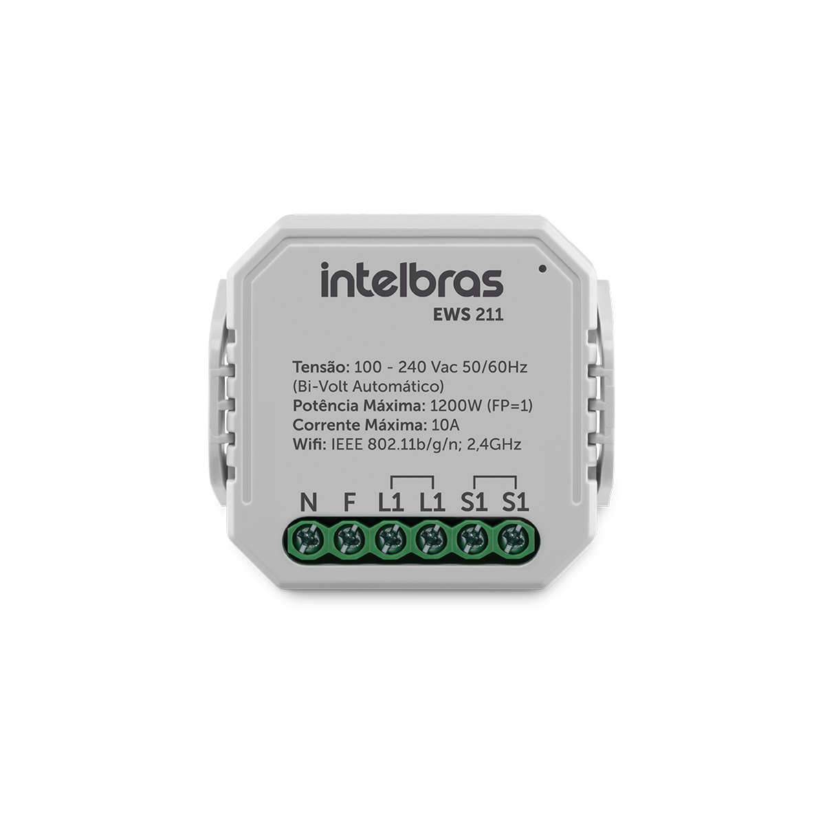 Encontraproduto.com.br - Interruptor Controlador de Cargas Wifi 1/1 EWS 211 Intelbras