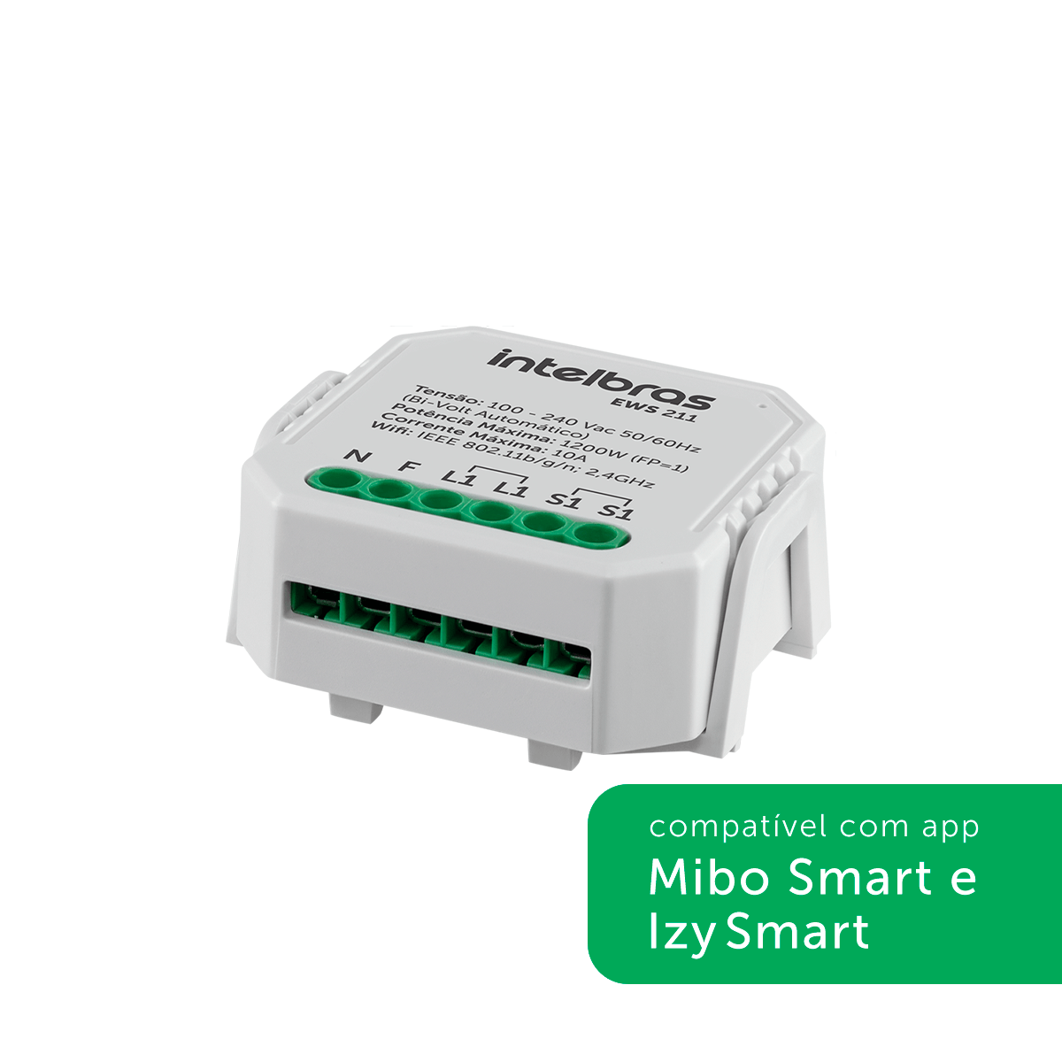 Encontraproduto.com.br - Interruptor Controlador de Cargas Wifi 1/1 EWS 211 Intelbras