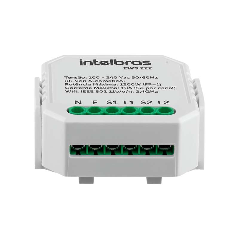 Encontraproduto.com.br - Interruptor Controlador de Cargas Wifi 2/2 EWS 222 Intelbras
